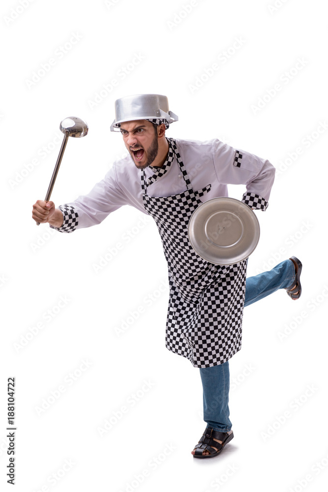 Male cook isolated on the white background Male cook isolated on the white background