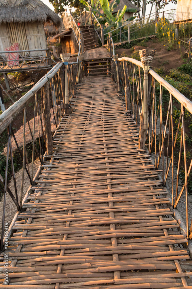 Wooden walking bridge Wooden walking bridge
