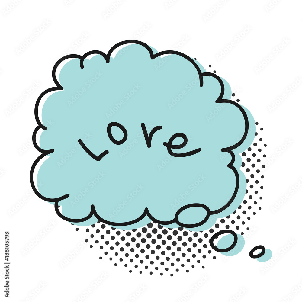 Speech bubble with word Love. Vector illustration. Speech bubble with word Love. Vector illustration.