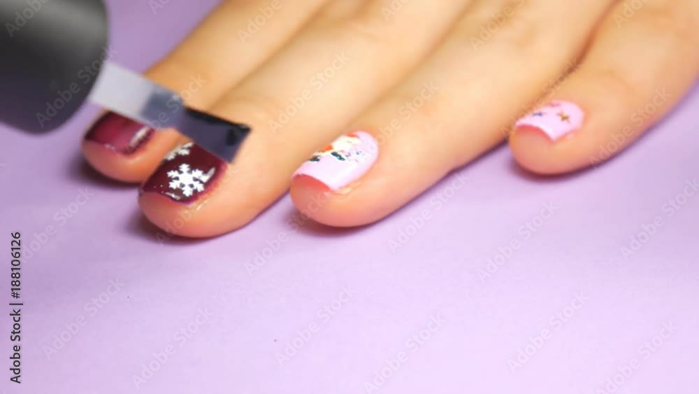 New Year's Delicate winter manicure. Christmas Niles. New Year's Delicate winter manicure. Christmas Niles.