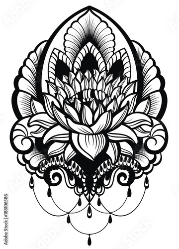 Fototapeta Naklejka Na Ścianę i Meble -  Oriental style, flower, lotus
