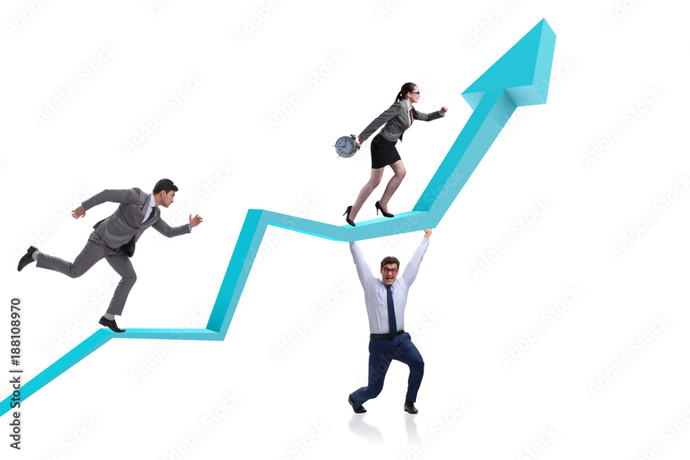 Business people in economic recovery business concept Business people in economic recovery business concept