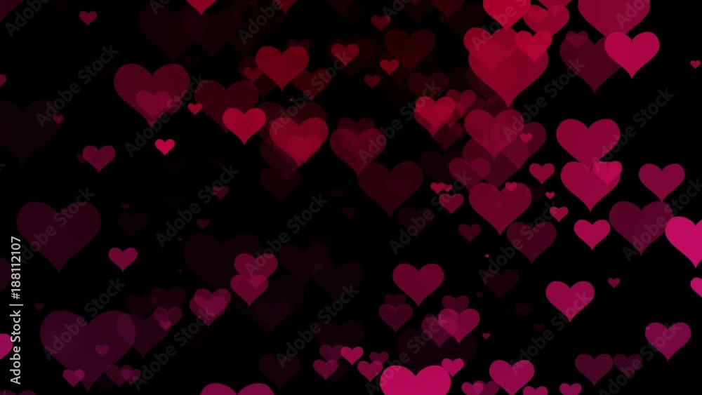 Colorful heartbeats field animation background. Valentine's day motion background.(4k seamless loop background)