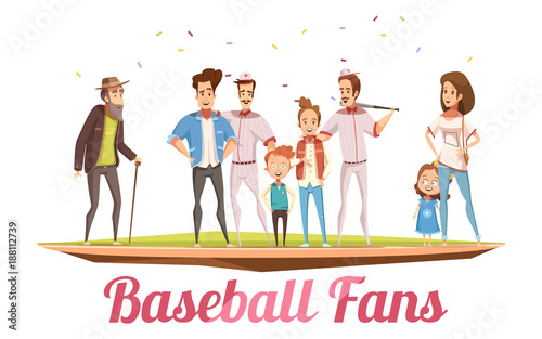 Baseball Fans Family Design Concept 
