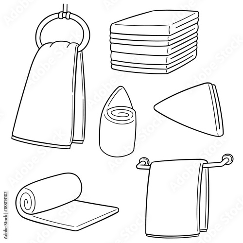 vector set of hand towel