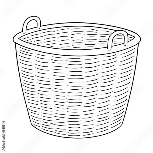 vector set of wicker basket