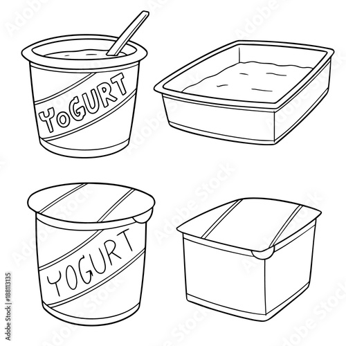 vector set of yogurt
