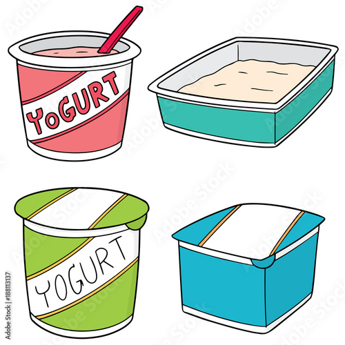 vector set of yogurt