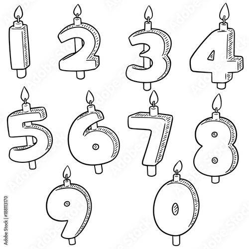 vector set of candle number