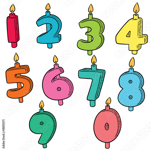 vector set of candle number