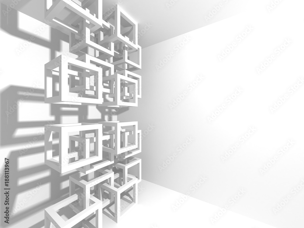 Abstract Modern White Architecture Background
