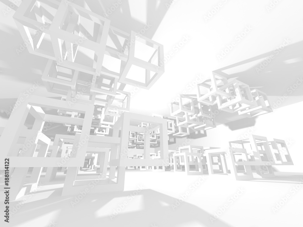 Abstract Modern White Architecture Background