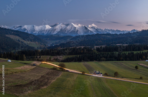 Tatry po zachodzie słońca - Trybsz 
