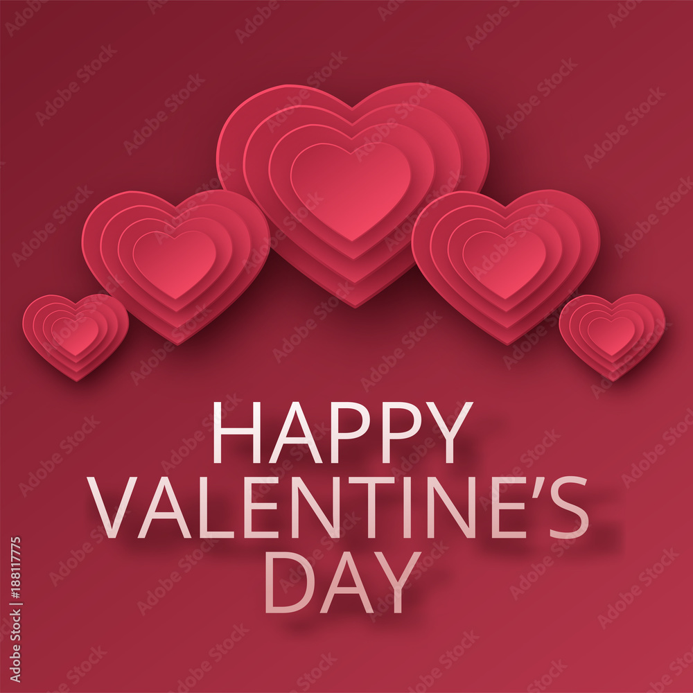 Happy Valentines Day greeting card. Paper art, love and wedding. Happy Valentines Day greeting card. Paper art, love and wedding.