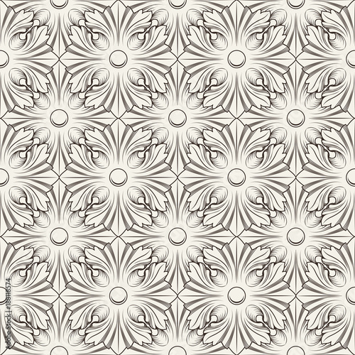 Floral pattern. Wallpaper baroque, damask. Seamless vector background.