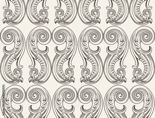 Floral pattern. Wallpaper baroque  damask. Seamless vector background.