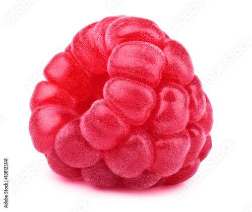 Ripe raspberry isolated on white background with clipping path