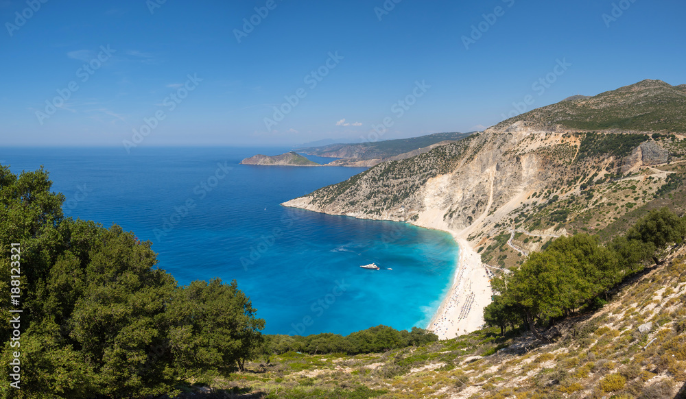 Myrtos beach in Kefalonia, Greece