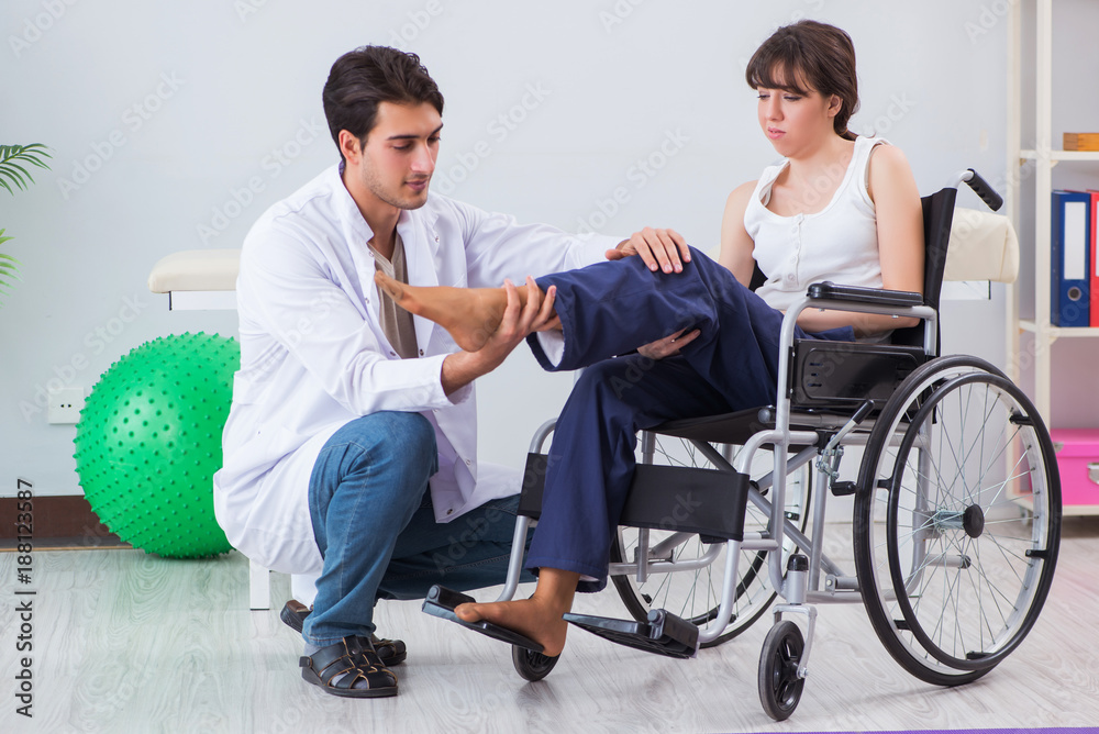 Patient recovering in hospital after injury trauma Patient recovering in hospital after injury trauma