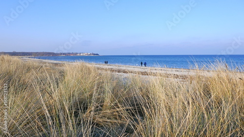 An einem sonnigen Wintertag am Meer, Deutschland, Schleswig-Holstein, Ostsee 