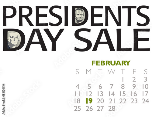 Presidents Day Sale Poster with Lincoln and Washington 