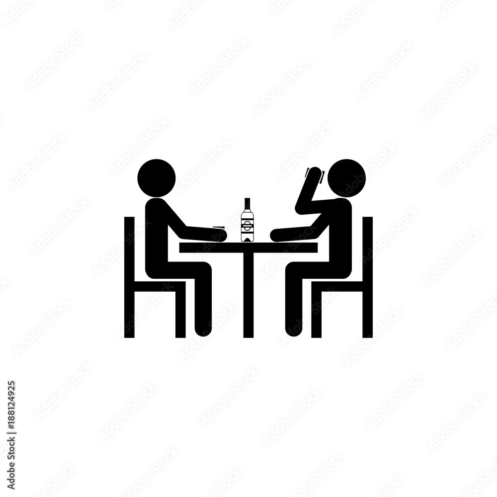 two people drinking icon. Alcohol  element icon. Premium quality graphic design icon. Baby Signs, outline symbols collection icon for websites, web design, mobile app
