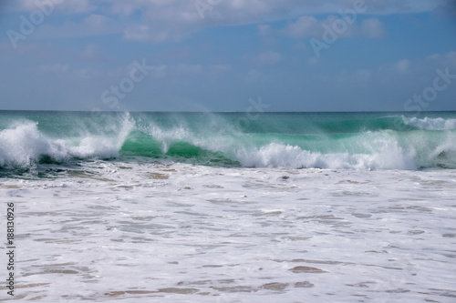 Ocean waves with sea spray