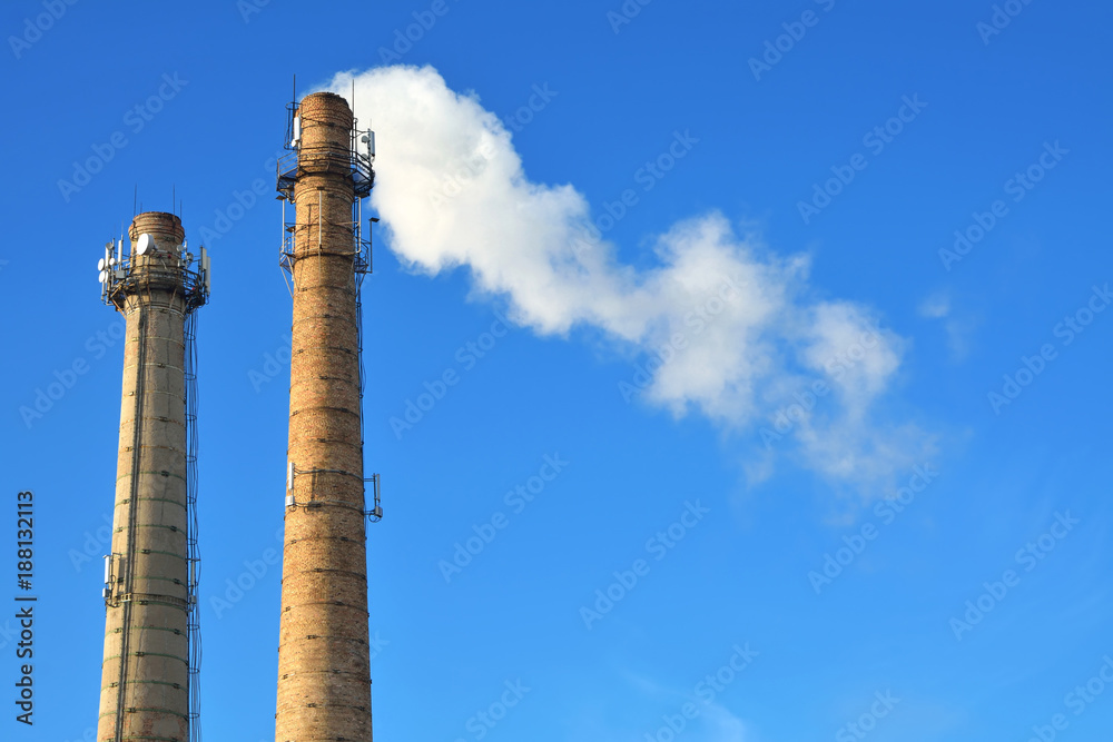 the pipes of the plant from which smoke comes out