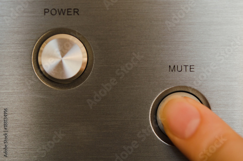 Photos Close up of a high tech media preamplifier level buttons