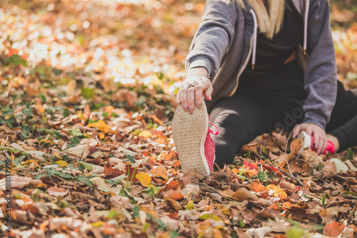 Runner getting ready for morning running routine