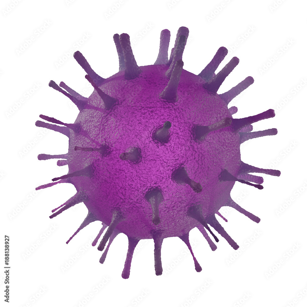 Flu virus isolated on white background. 3D rendered illustration Flu virus isolated on white background. 3D rendered illustration