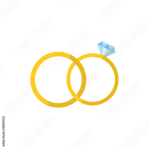 Two rings. Vector. Flat design.