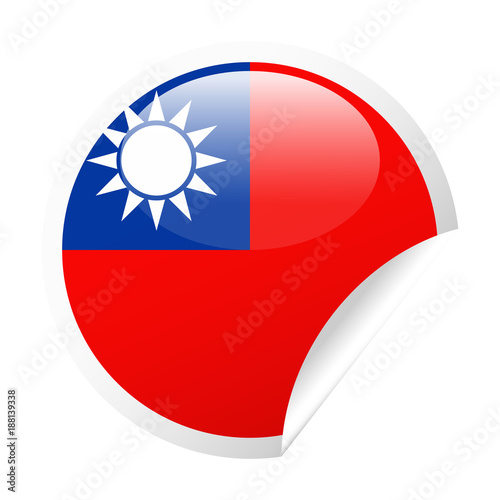 Taiwan Flag Vector Round Corner Paper Icon