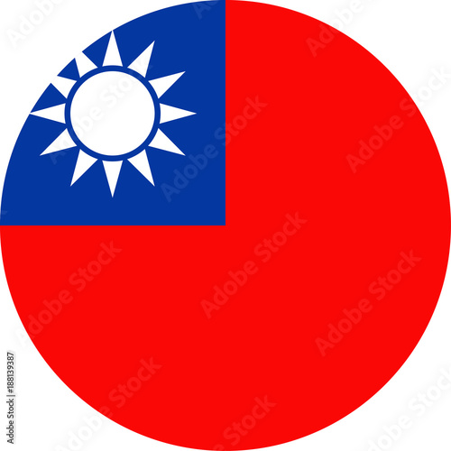 Taiwan Flag Vector Round Flat Icon