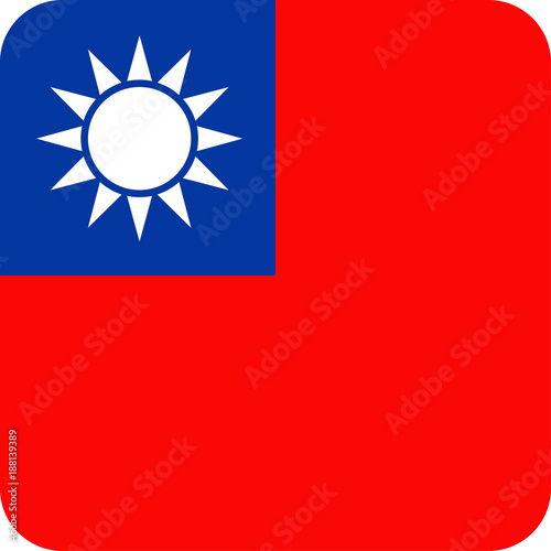 Taiwan Flag Vector Square Flat Icon