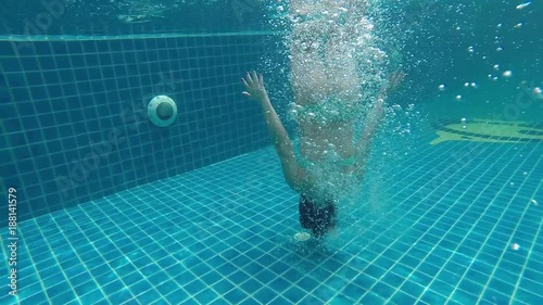 Girl swimming in the pool