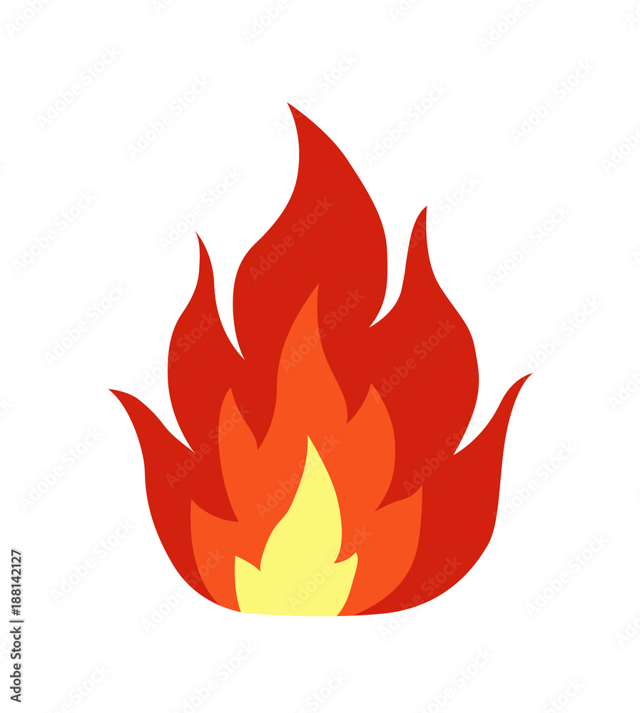 Single fire flame flat illustration Single fire flame flat illustration
