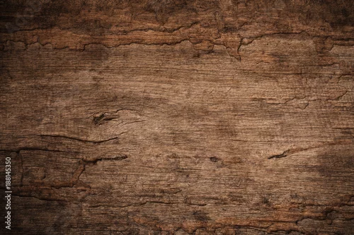 Obraz Gnicie drewna z termitami drewna, Stare grunge ciemne teksturowane drewniane tła, powierzchnia starej brązowej tekstury drewna