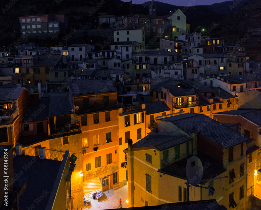 Vernazza Cinque Terre Italy town view at night 2016