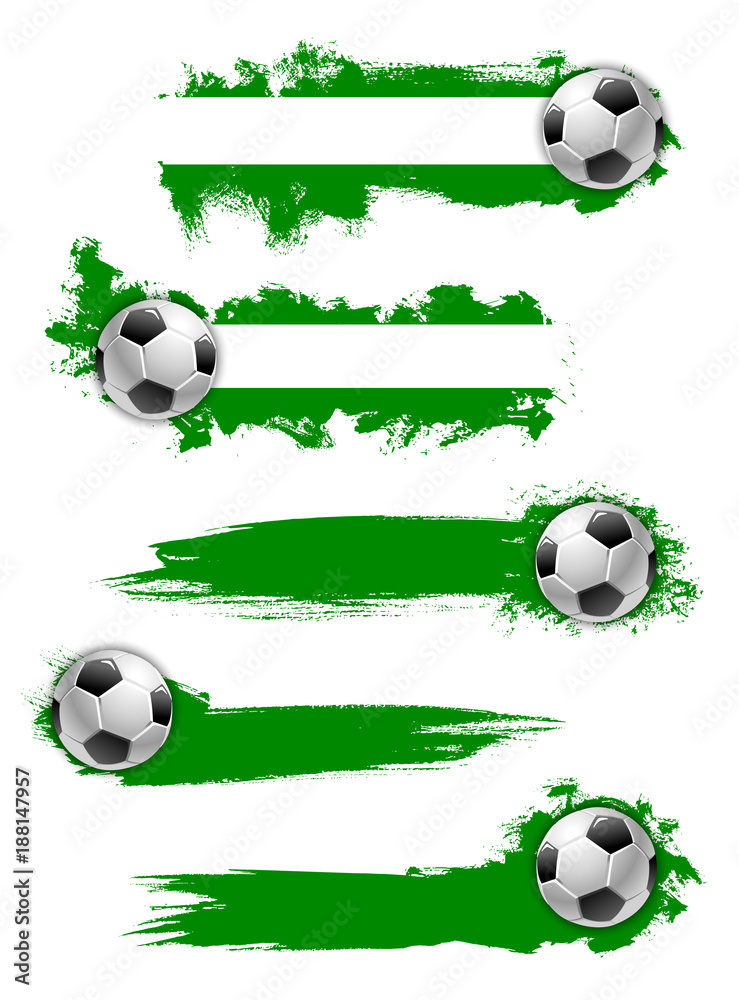 Fototapeta premium Vector football soccer ball icon or banner