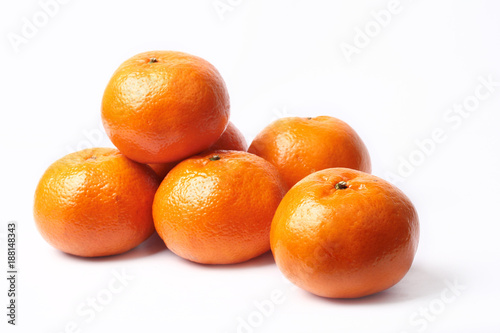 Mandarin-Honey Murcott oranges  on white background.
