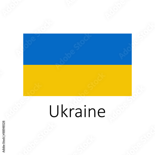Flag of Ukraine with name icon. Official colors and proportion correctly. National Ukraine Flag vector. Ukraine Flag vector illustration. National Ukraine Flag vector