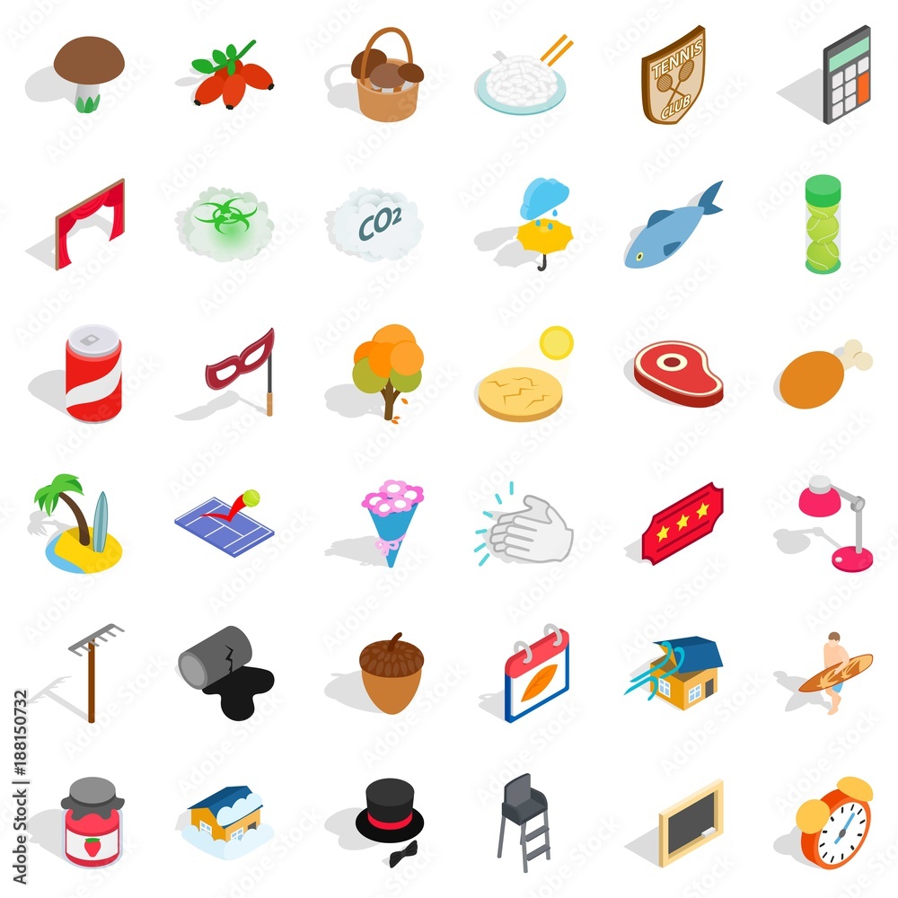 Lifetime icons set, isometric style Lifetime icons set, isometric style