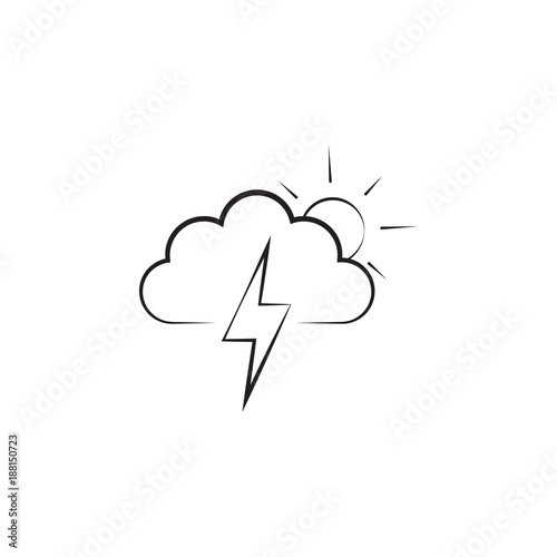 sign of partial thunderstorm icon. Elements of weather signs icon. Premium quality graphic design. Signs, outline symbols collection icon for websites, web design, mobile app