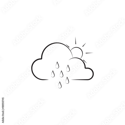 partial rain sign icon. Elements of weather signs icon. Premium quality graphic design. Signs, outline symbols collection icon for websites, web design, mobile app, info graphic
