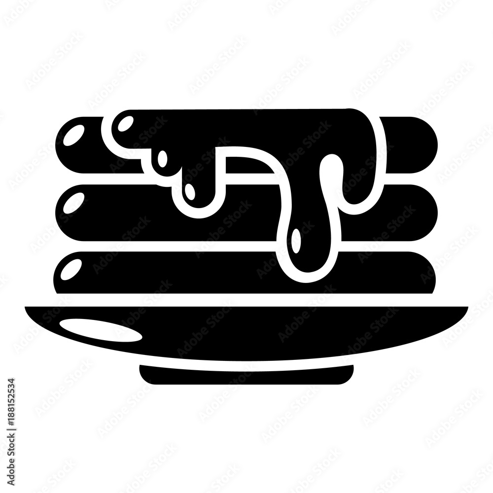 Pancakes icon, simple black style Pancakes icon, simple black style