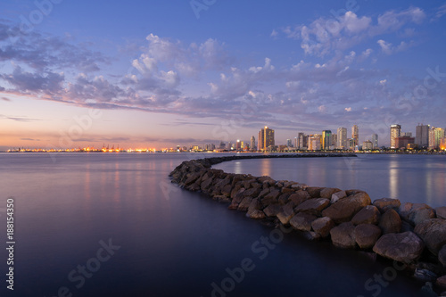 Manila bay water front during sunset