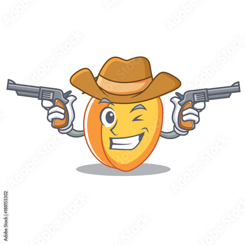 Cowboy apricot character cartoon style