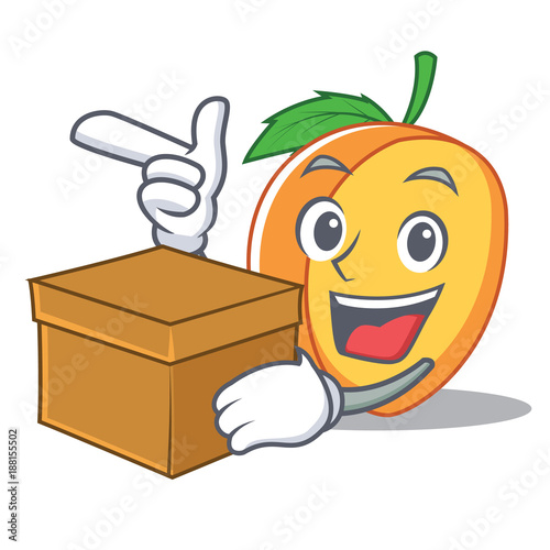 With box apricot character cartoon style
