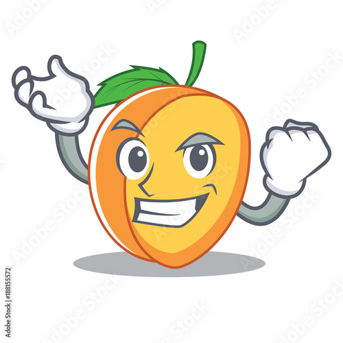 Successful apricot character cartoon style